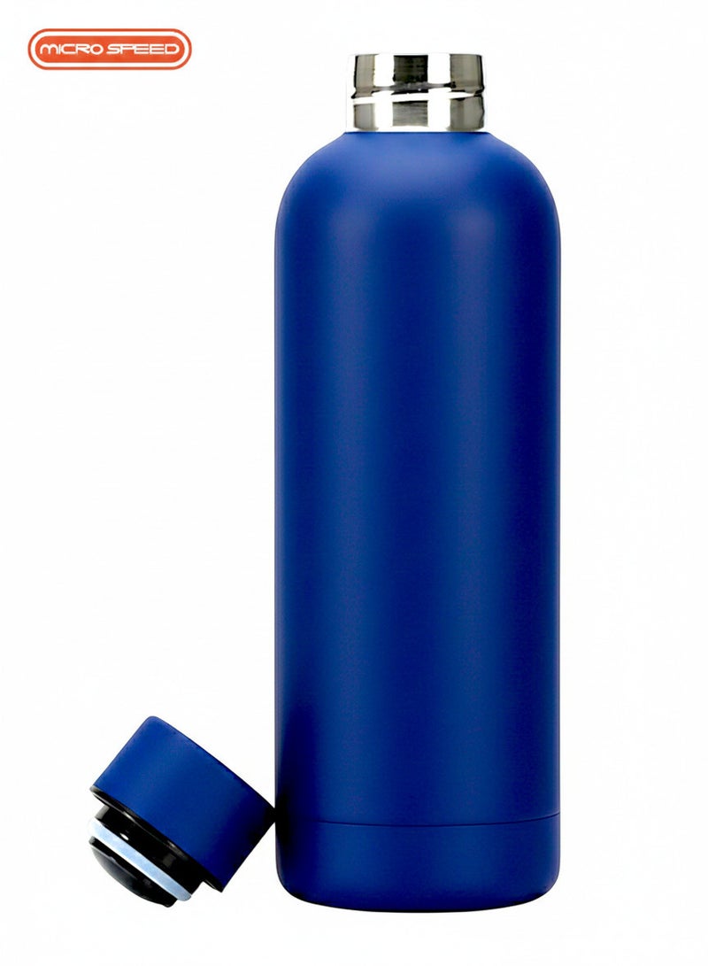 micro speed Stainless Steel Insulated Water Bottle – 500ml - Double Wall Vacuum Flask | Hot & Cold Thermos for Kids, School, Sports & Travel | Leak-Proof, Sweat-Free Design – Deep Blue - Image 1